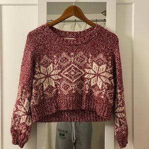 Cropped Red Christmas Sweater